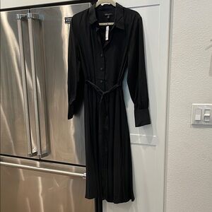 NWT Banana Republic Classic Black Long Sleeve Shirtdress
